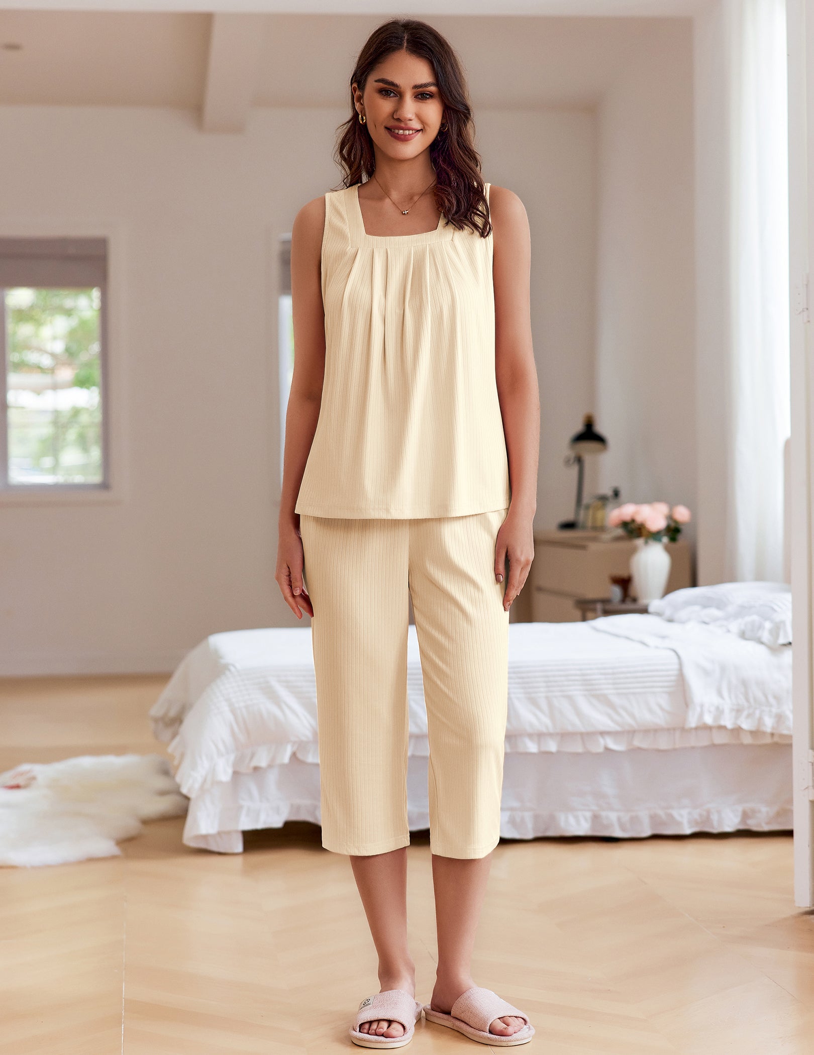 Cozy Stretch Sleeveless Top and Pants Set