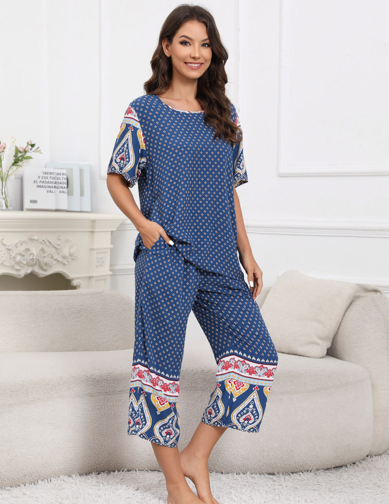Gys Pajama Set For Women Short Sleeve Sleepwear Silky Soft | Desertcart And Tobago