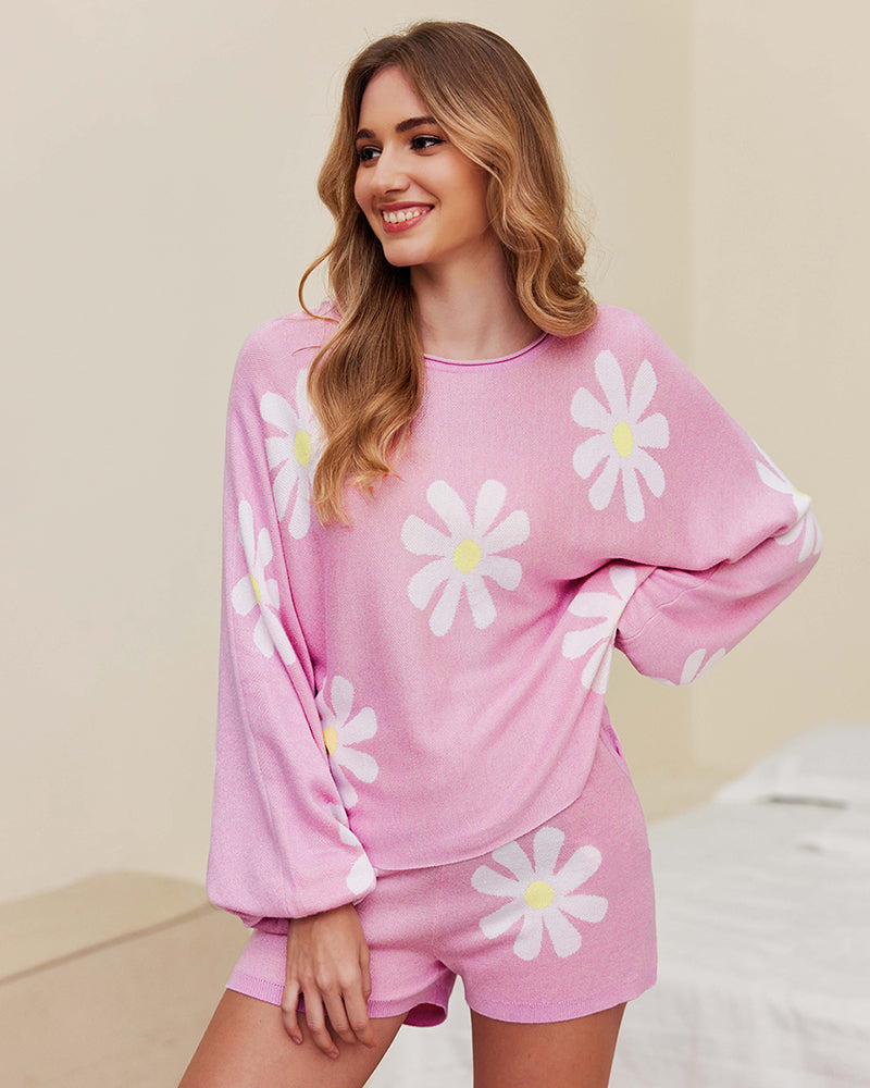 Ekouaer Pajamas Set for Women Soft Knit Lounge Sets