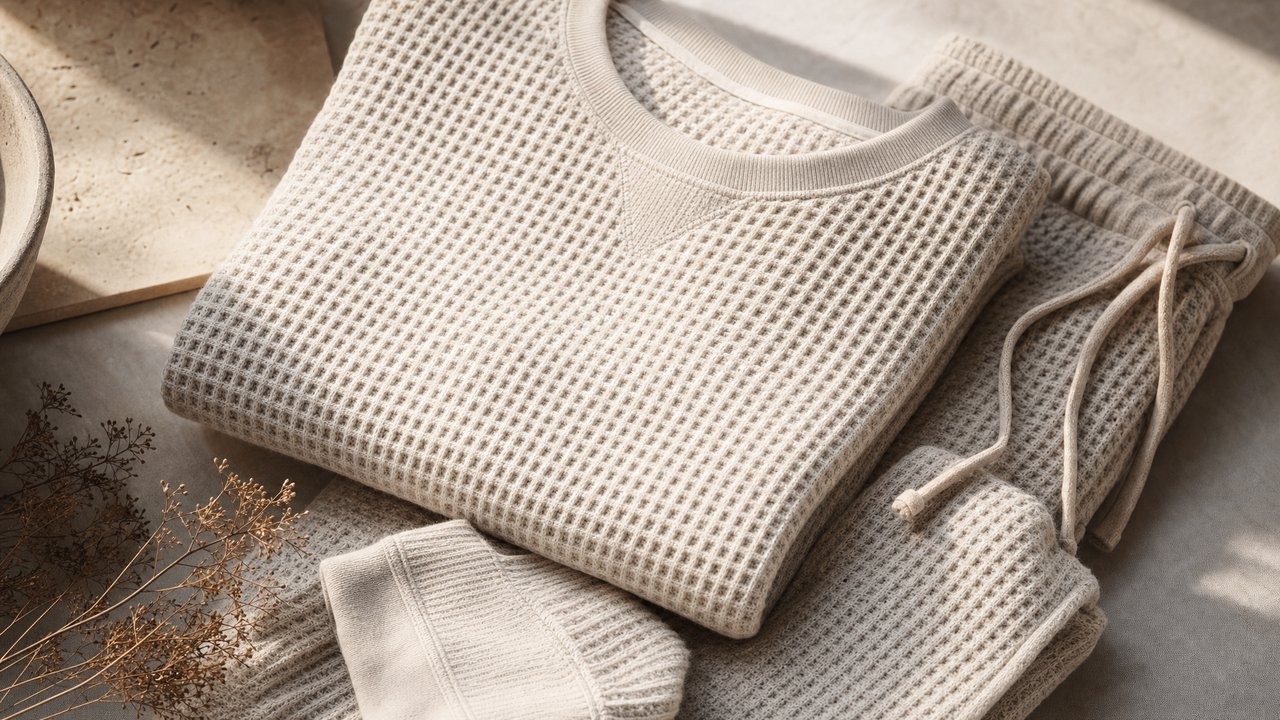 Waffle lounge set buying checklist: fit, texture &amp; care