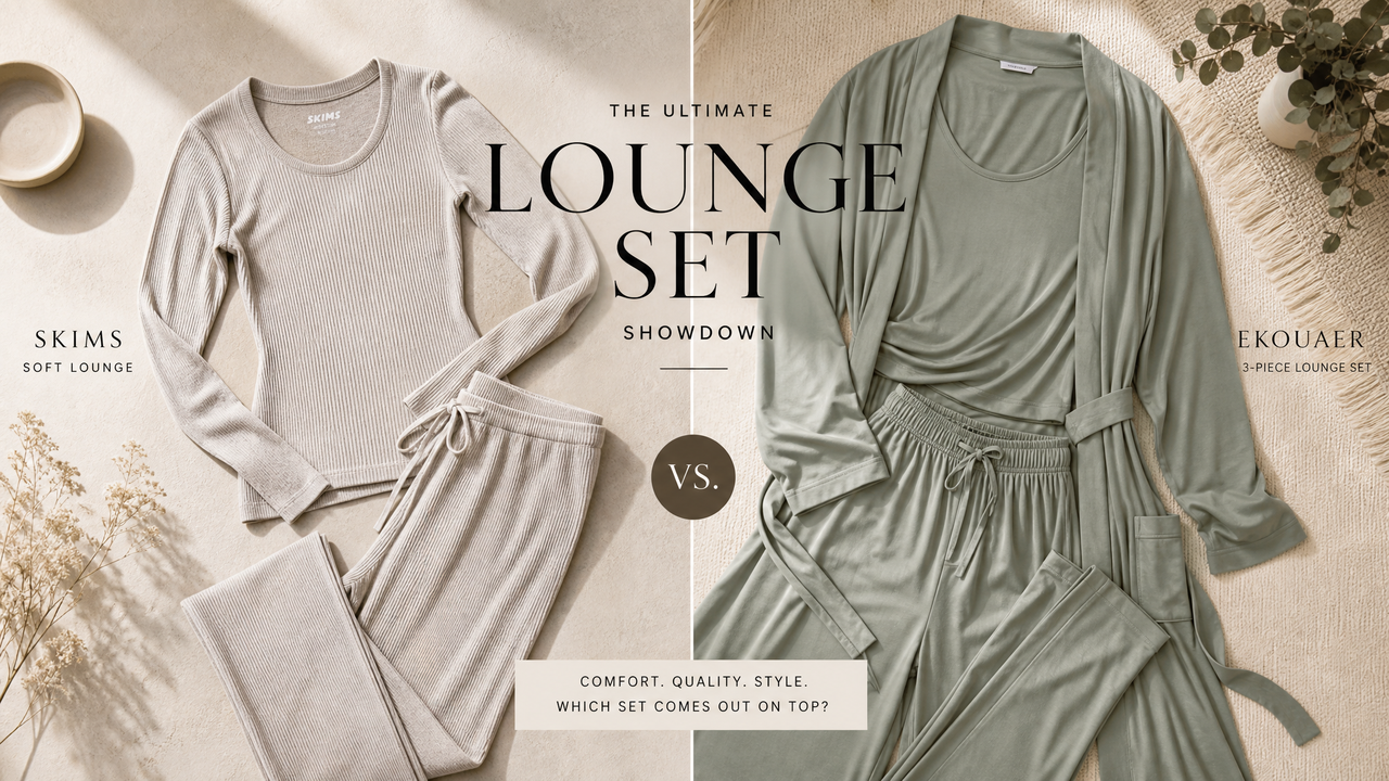 Ekouaer vs SKIMS lounge set: softness, price &amp; everyday wear
