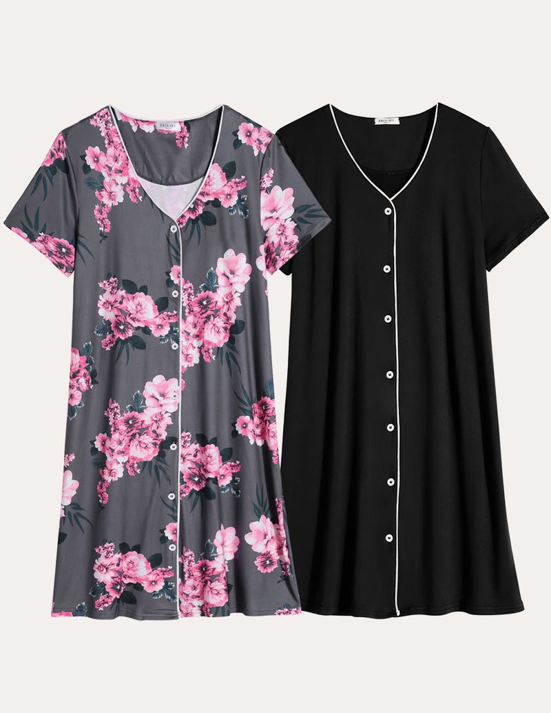 2 Pack Button Down Pajama Dress (US Only)