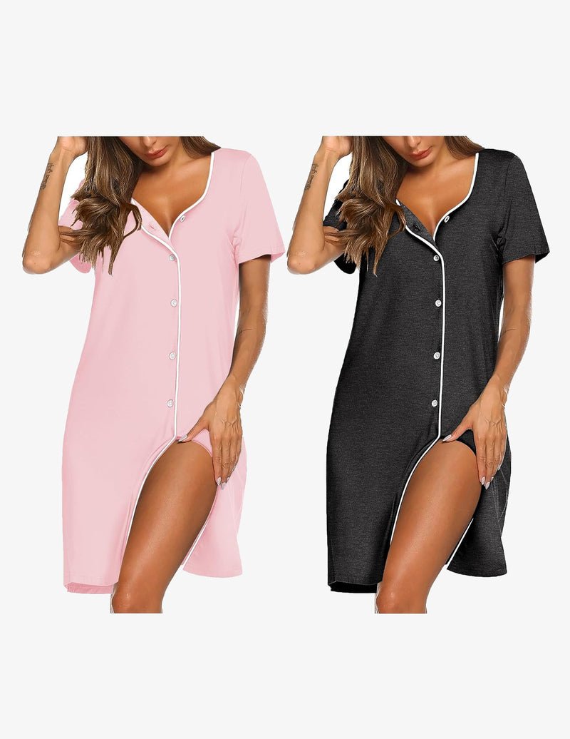 2 Pack Button Down Pajama Dress (US Only)