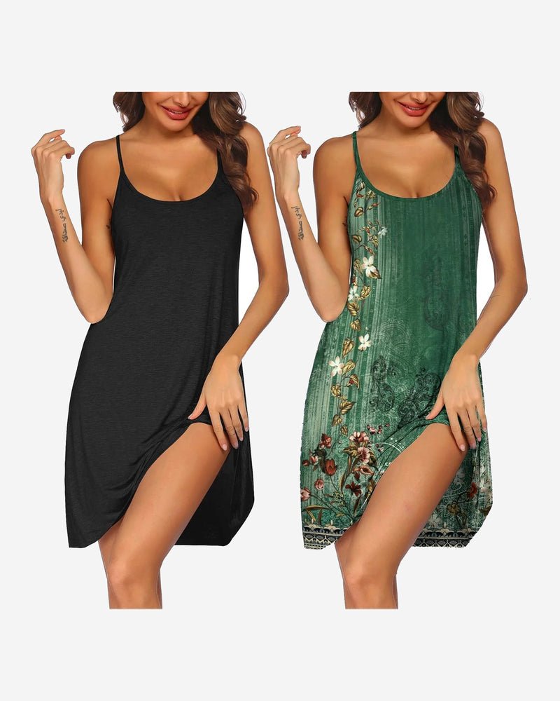2 Pack Nightgown Racerback Sleeveless Dress
