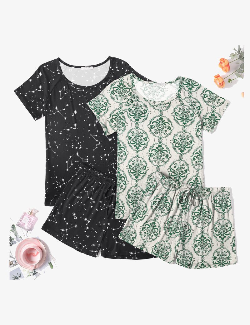 2 Packs Short Sleeve Pajama Set (US Only)