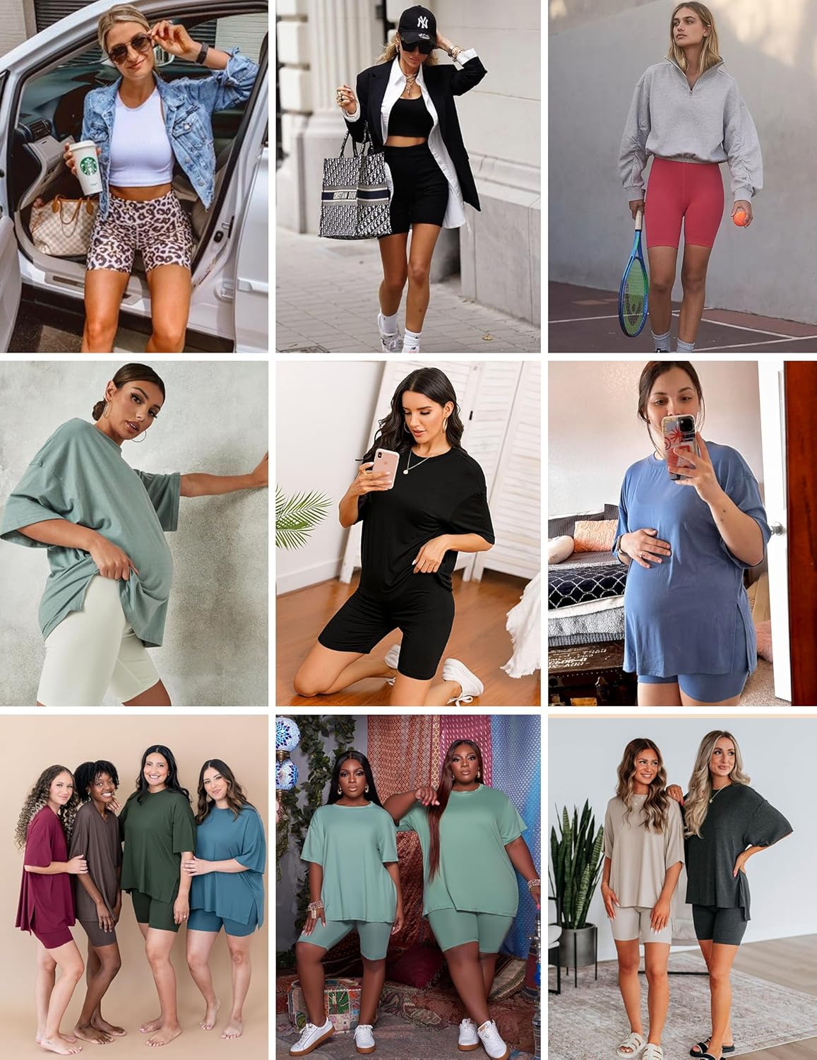 2-piece lounge set shown on multiple models in various colors