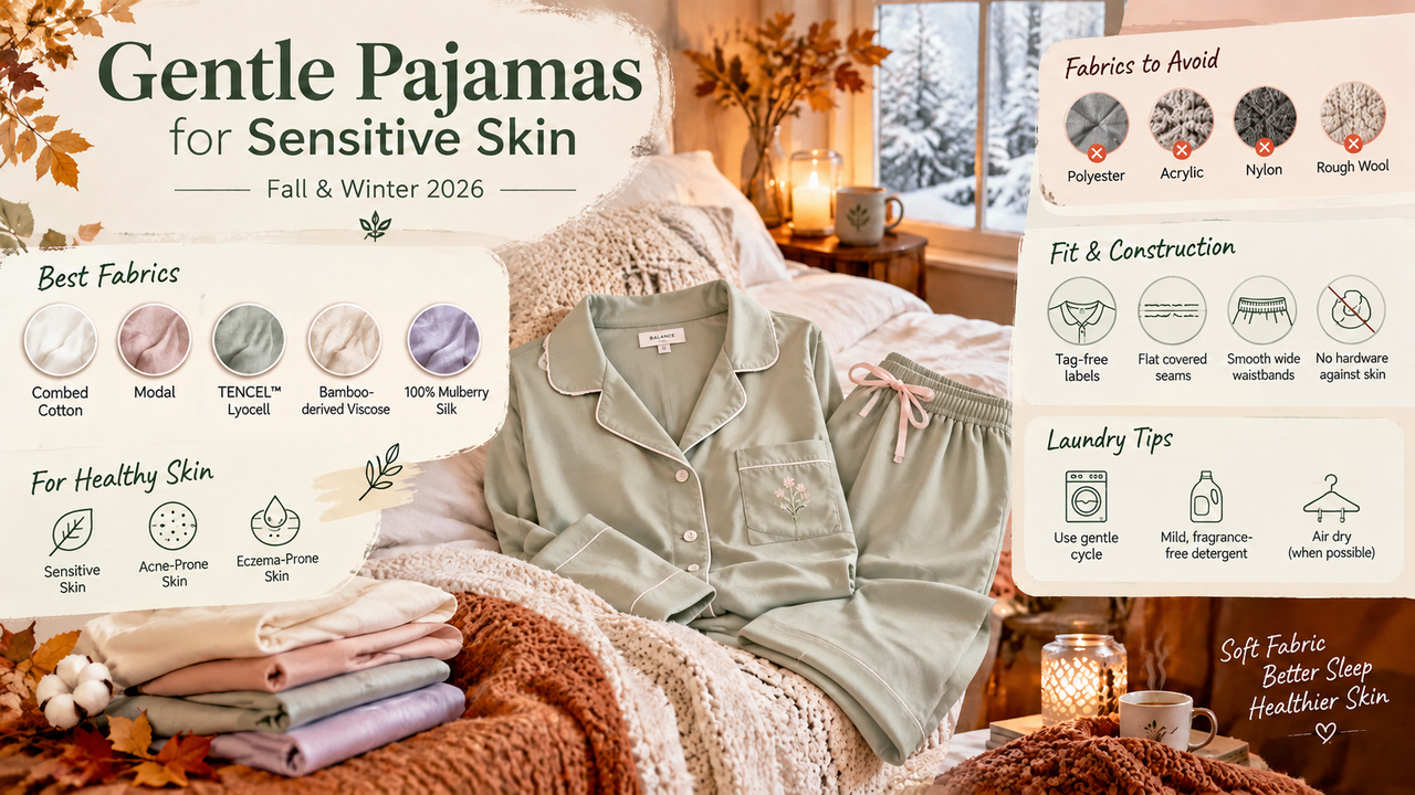 Pajamas for Sensitive Skin This Fall & Winter 2026: Fabric, Fit & Shopping Tips