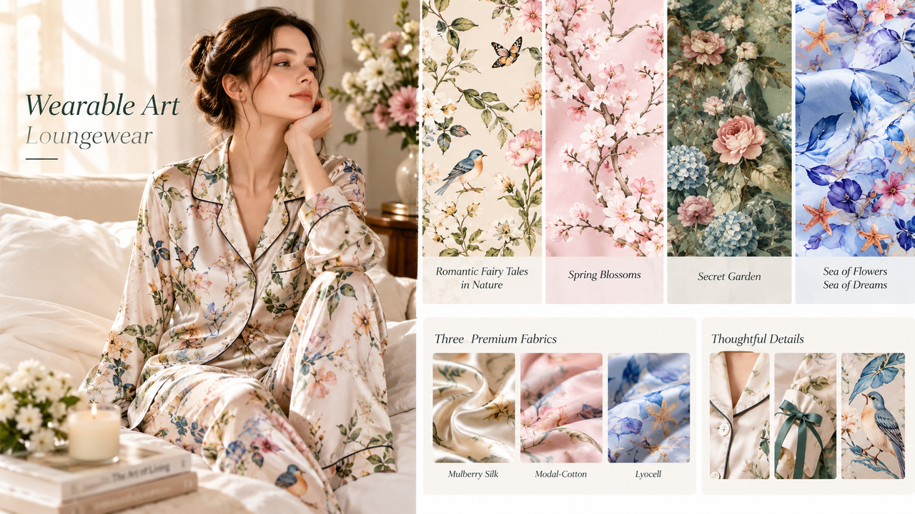 Wearable-Art Loungewear: How Artist-Designed Prints Elevate Your Silk Pajamas