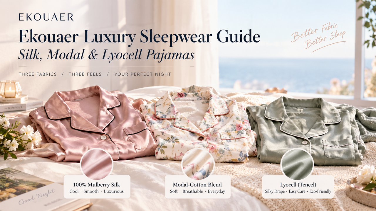 Ekouaer Luxury Sleepwear Guide: Silk, Modal & Lyocell Pajamas