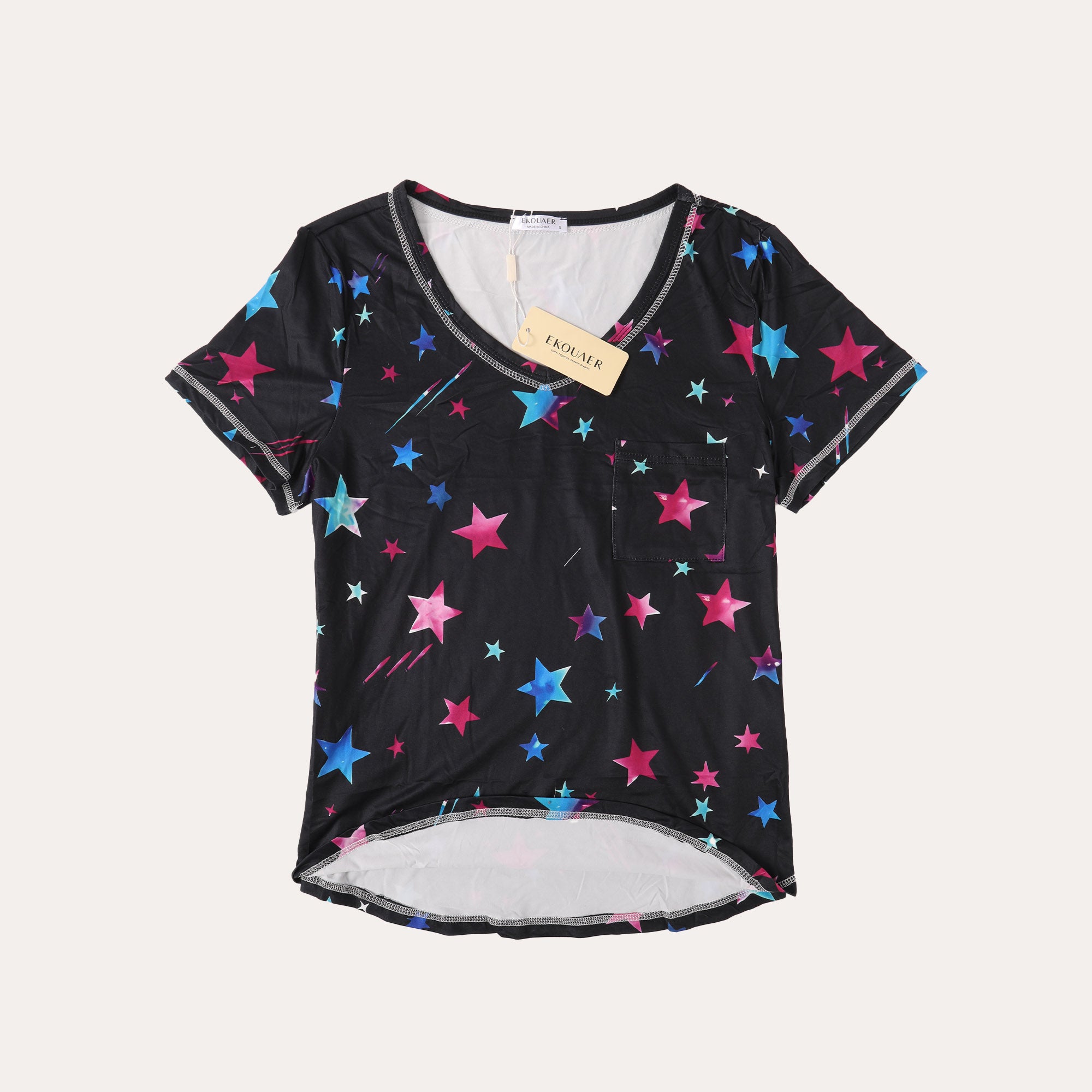 Ekouaer Star Printed T-Shirt