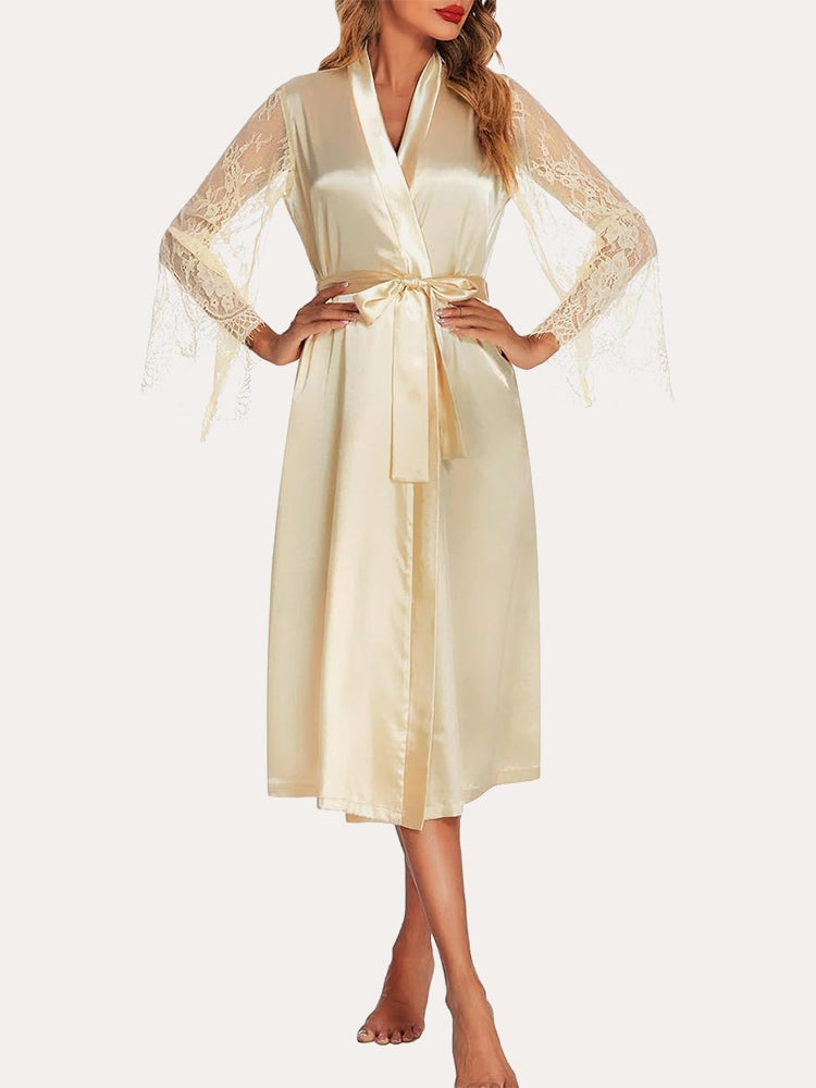 Floral Lace Bride Kimono Robe (US Only)