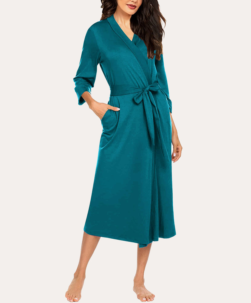 Classic V-Neck Sauna Gown Robe