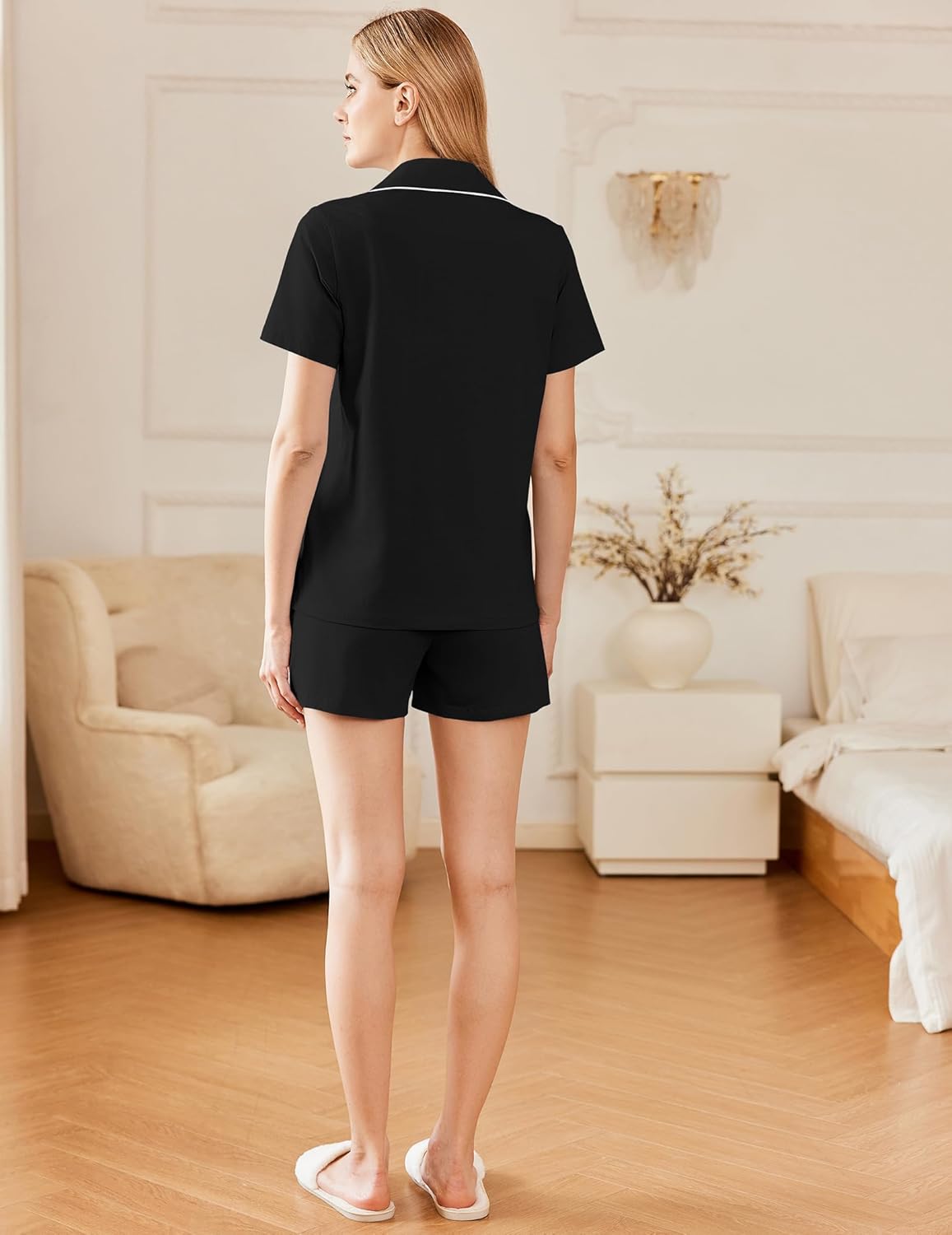 Cotton Soft Pajamas Set Short Sleeve Pjs Set