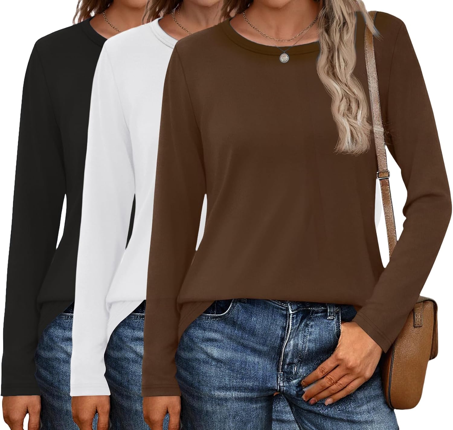 Ekouaer 3 Pack Long Sleeve Shirts Thermal Tops