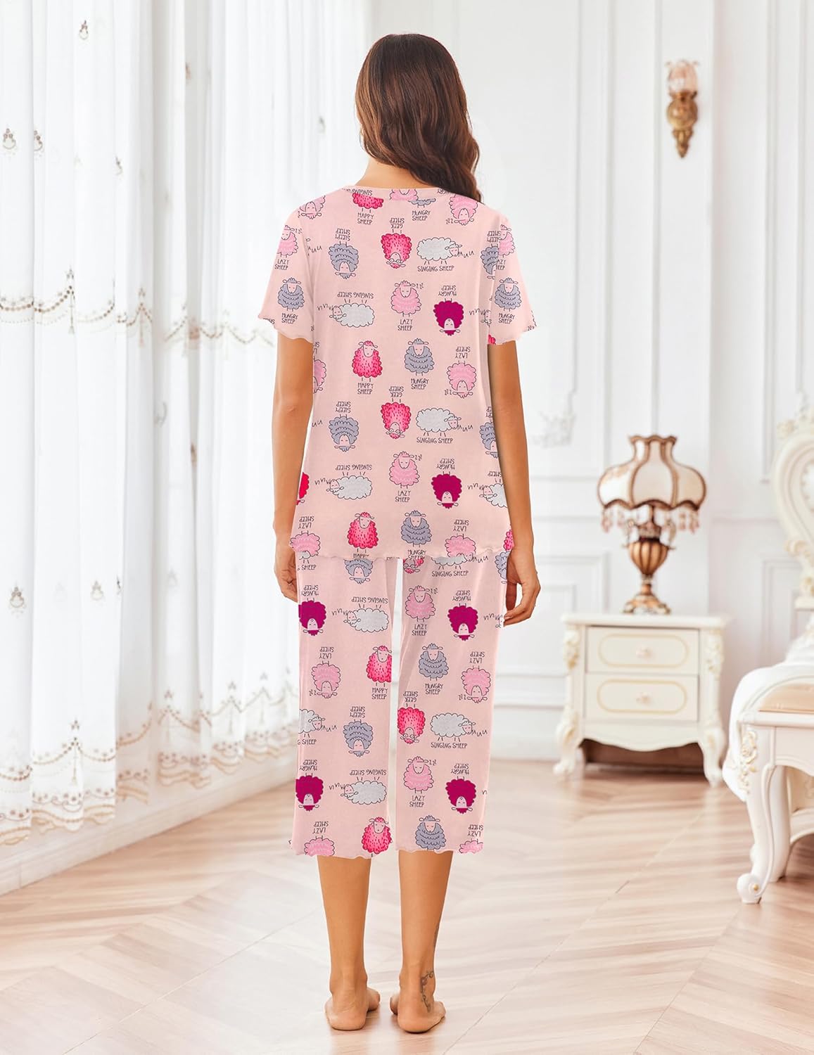 Ekouaer Short Sleeve 2 Piece Pajamas Set