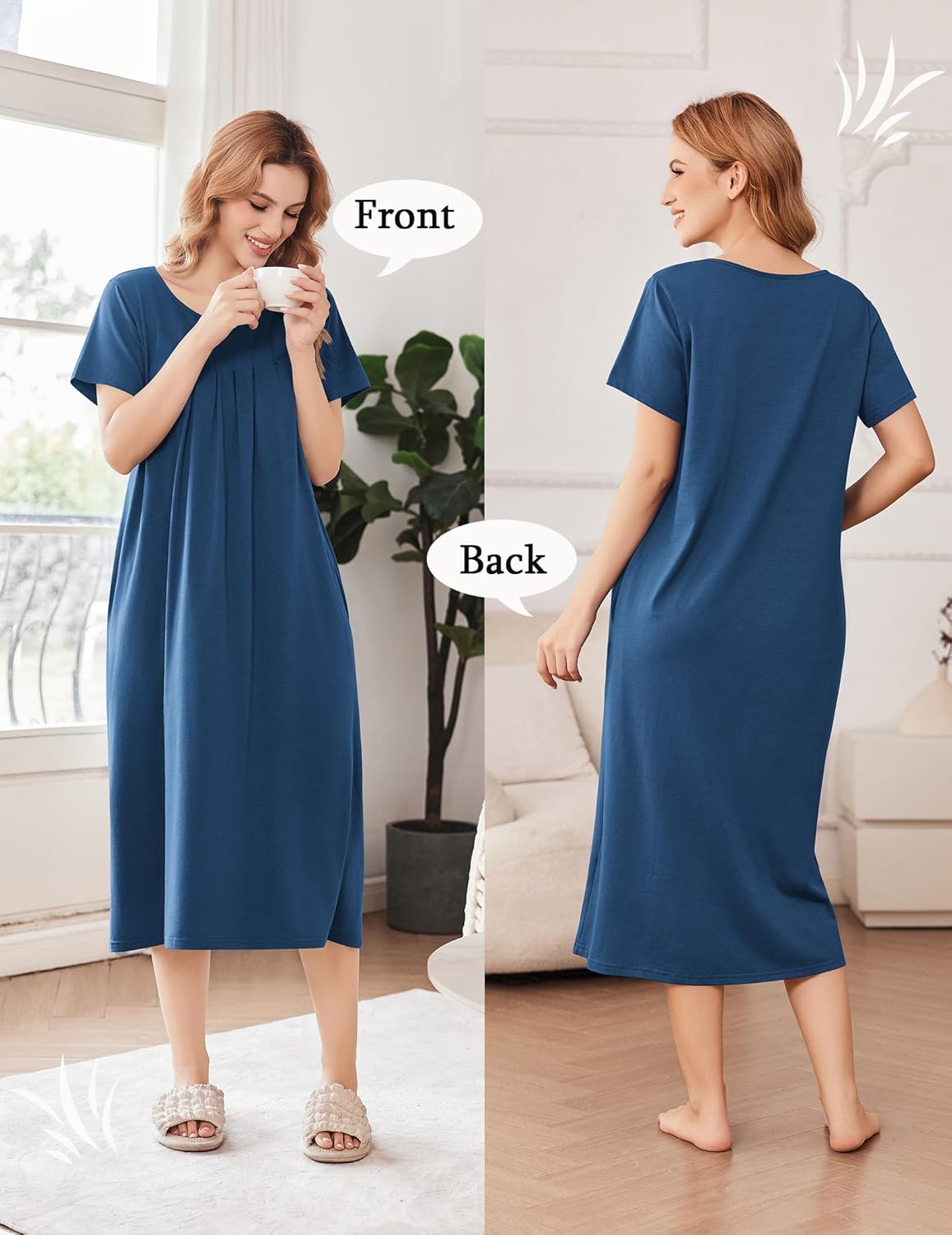 Cotton Nightgowns for Women Long House Dresses