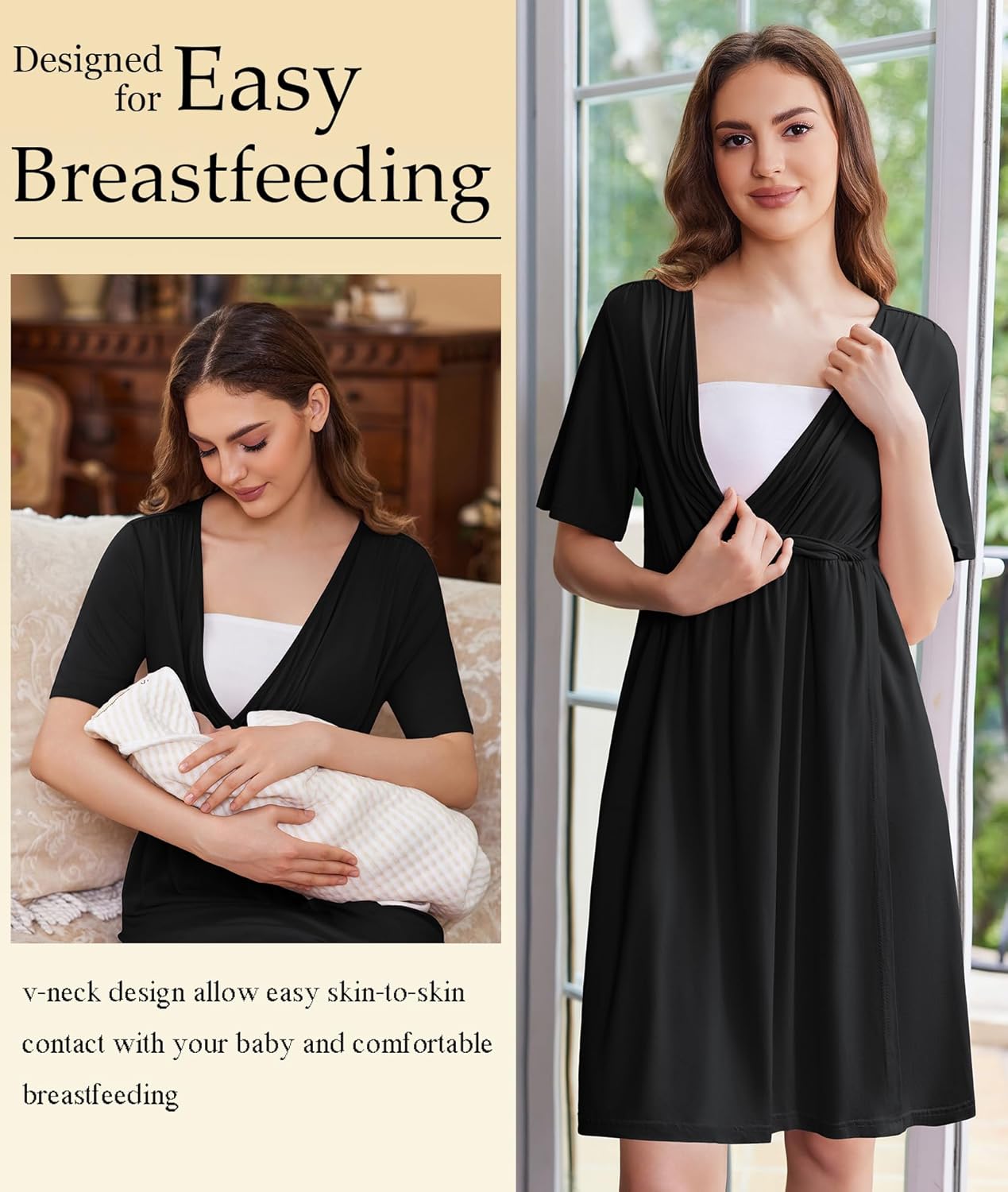 Maternity Nursing Dress Nightgown