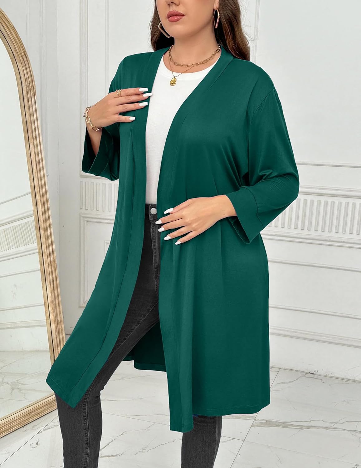 Plus Size Robe Knee Length Lightweight Bathrobe
