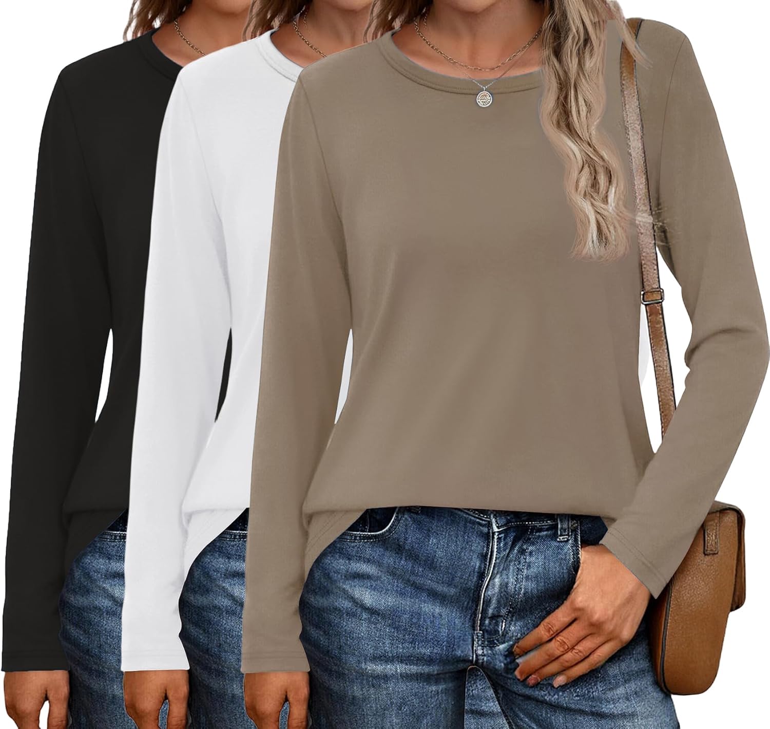 Ekouaer 3 Pack Long Sleeve Shirts Thermal Tops