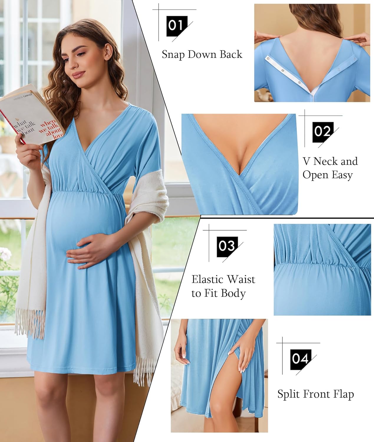 Maternity Nursing Dress Nightgown