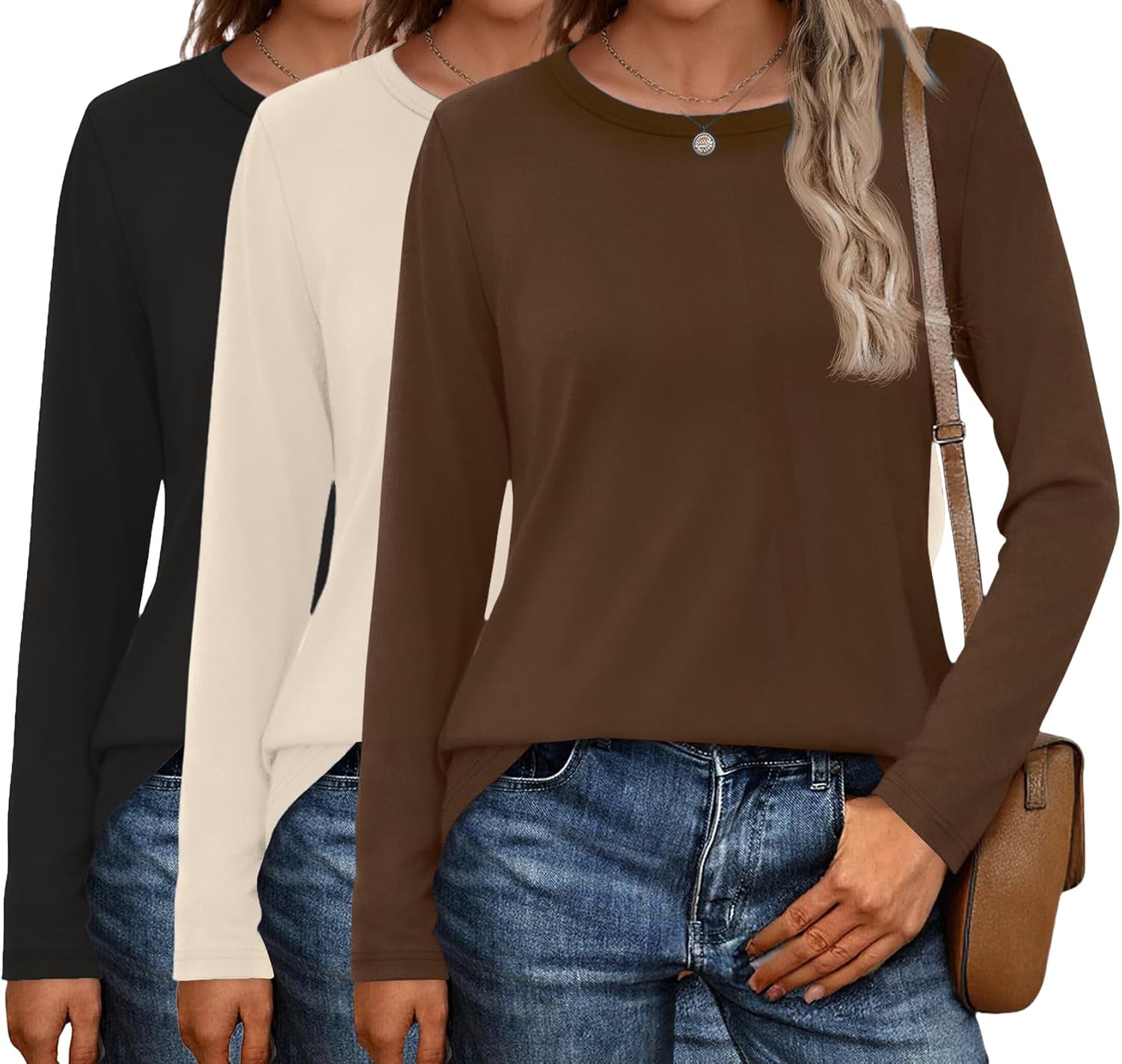 Ekouaer 3 Pack Long Sleeve Shirts Thermal Tops