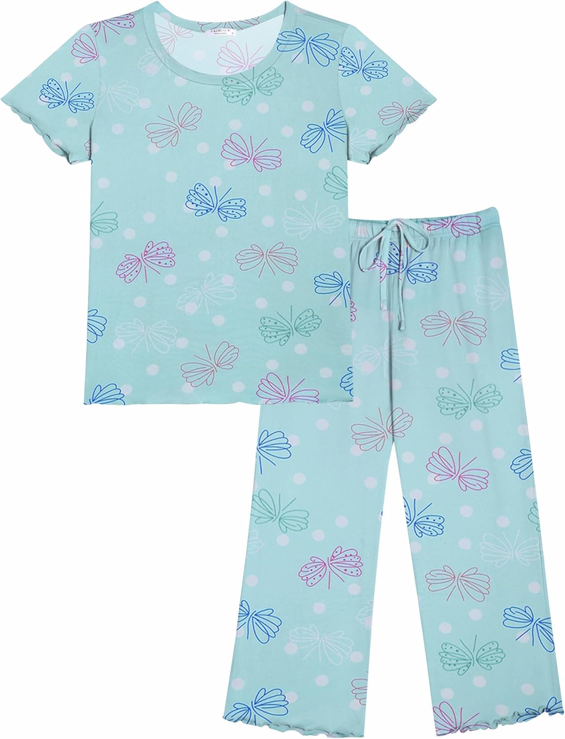 Ekouaer Short Sleeve 2 Piece Pajamas Set