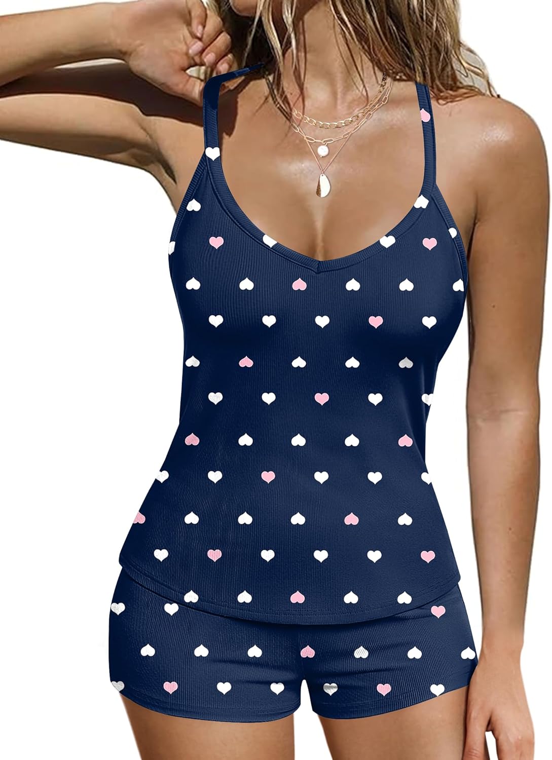 Ribbed Pajamas Set 2 Piece Knit Lounge Sets