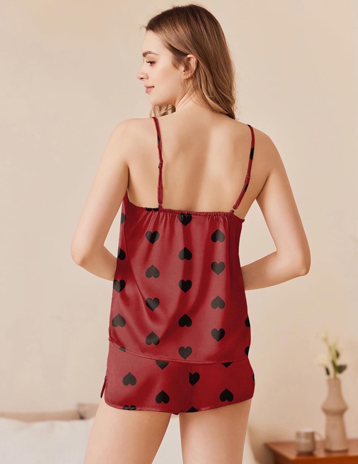 Ekouaer Silk Pajamas Set Satin Camisole Sleepwear