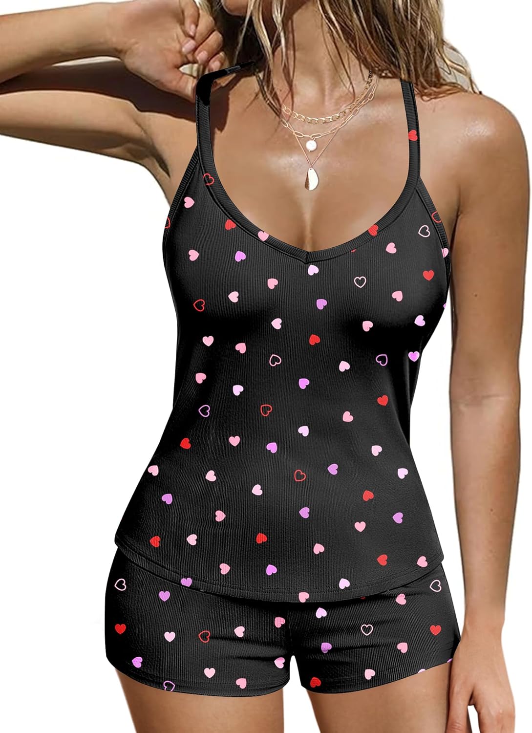 Ribbed Pajamas Set 2 Piece Knit Lounge Sets