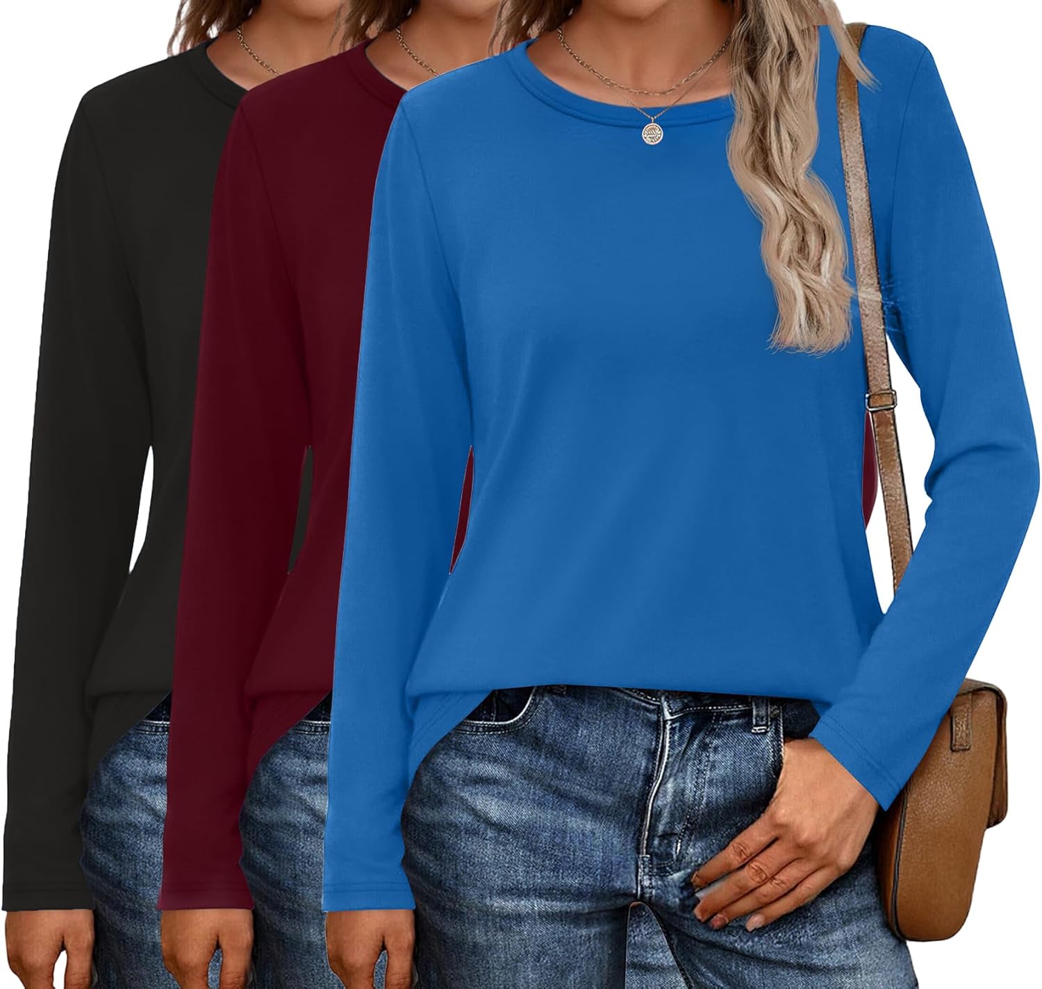 Ekouaer 3 Pack Long Sleeve Shirts Thermal Tops