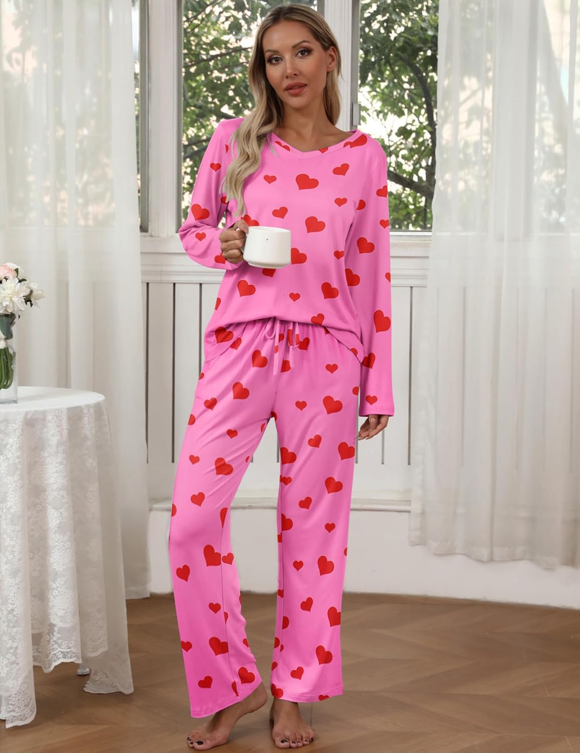 2 Pack Teddy Pajama Set Long Sleeve Top and Pants