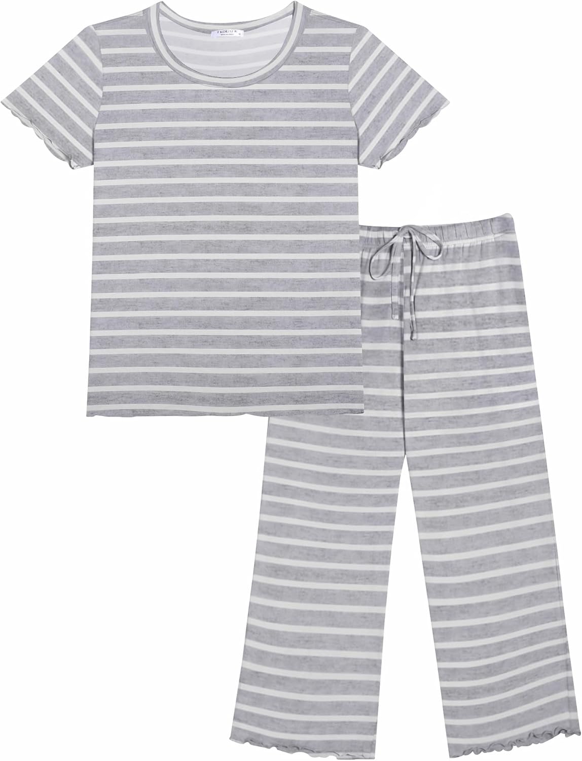 Ekouaer Short Sleeve 2 Piece Pajamas Set