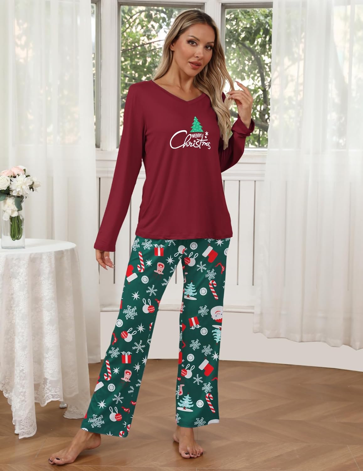2 Pack Teddy Pajama Set Long Sleeve Top and Pants