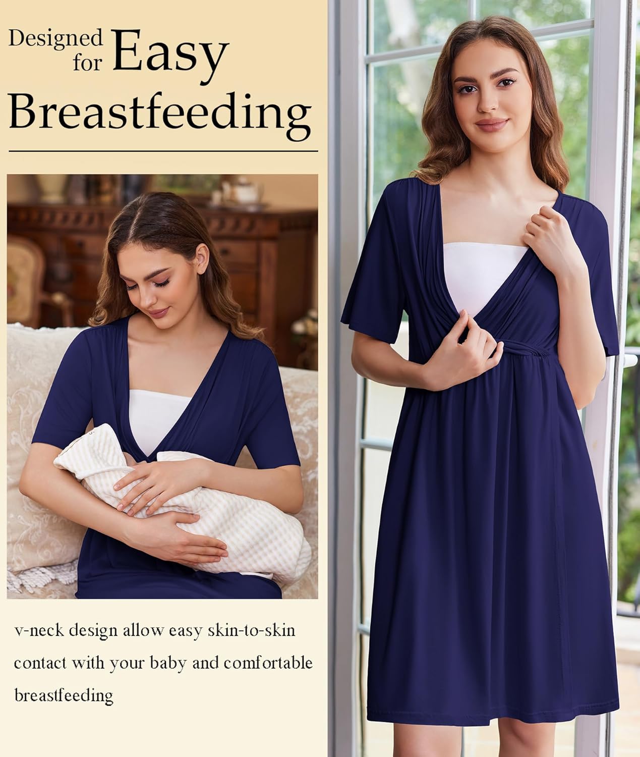 Maternity Nursing Dress Nightgown