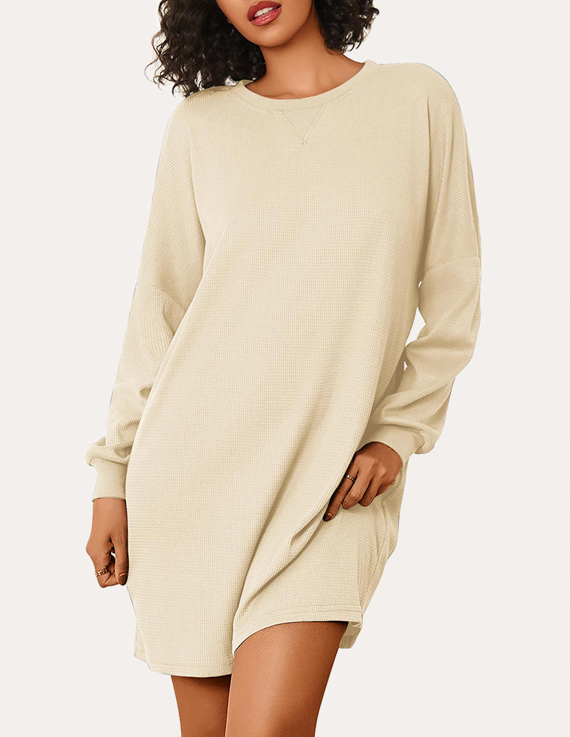 Soft Waffle Knit Nightshirts Dress (US Only)