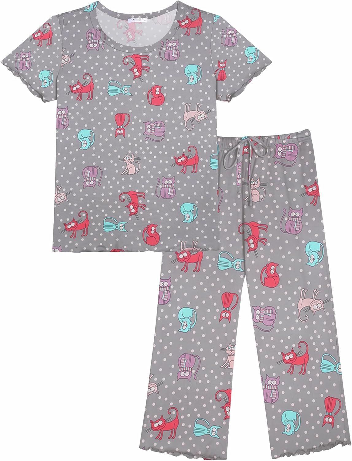 Ekouaer Short Sleeve 2 Piece Pajamas Set