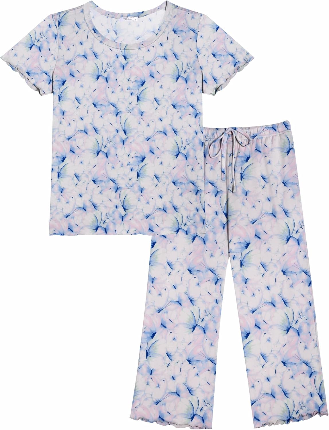 Ekouaer Short Sleeve 2 Piece Pajamas Set