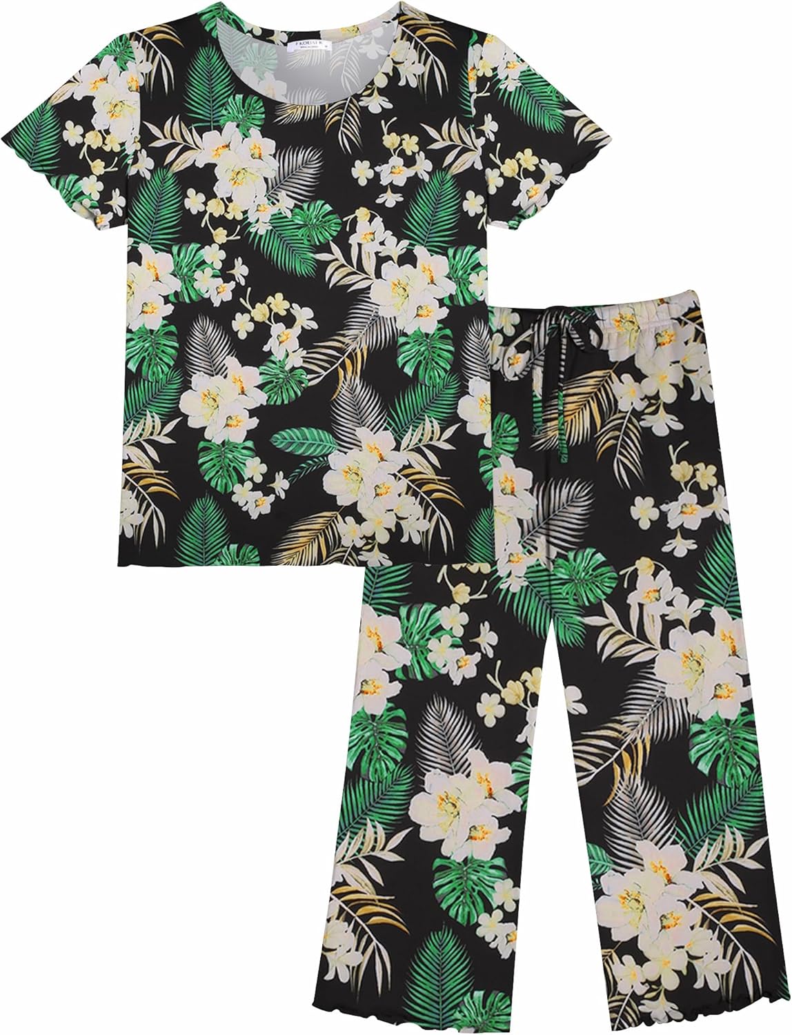 Ekouaer Short Sleeve 2 Piece Pajamas Set