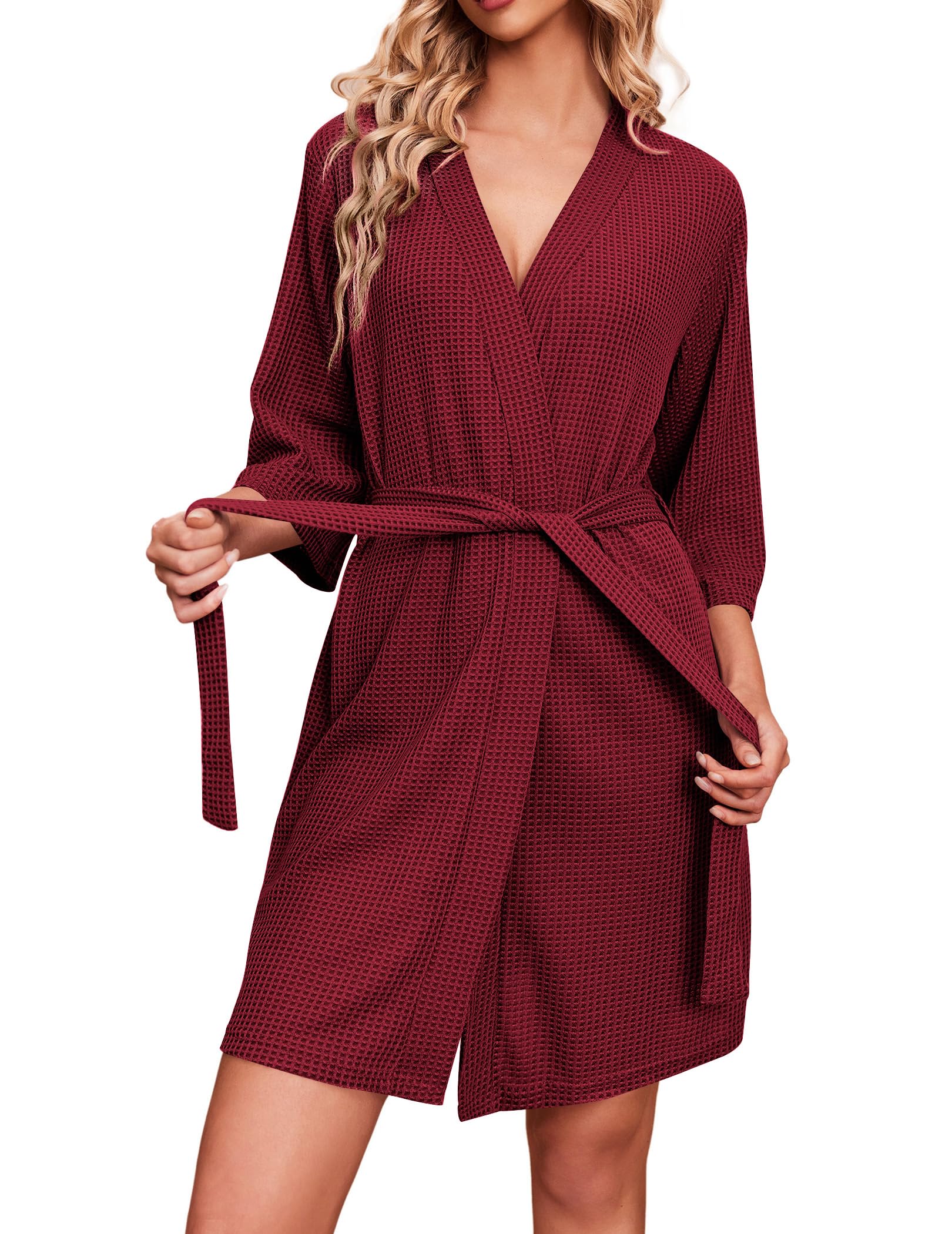 Soft Waffle Knit Dressing Gown Robe