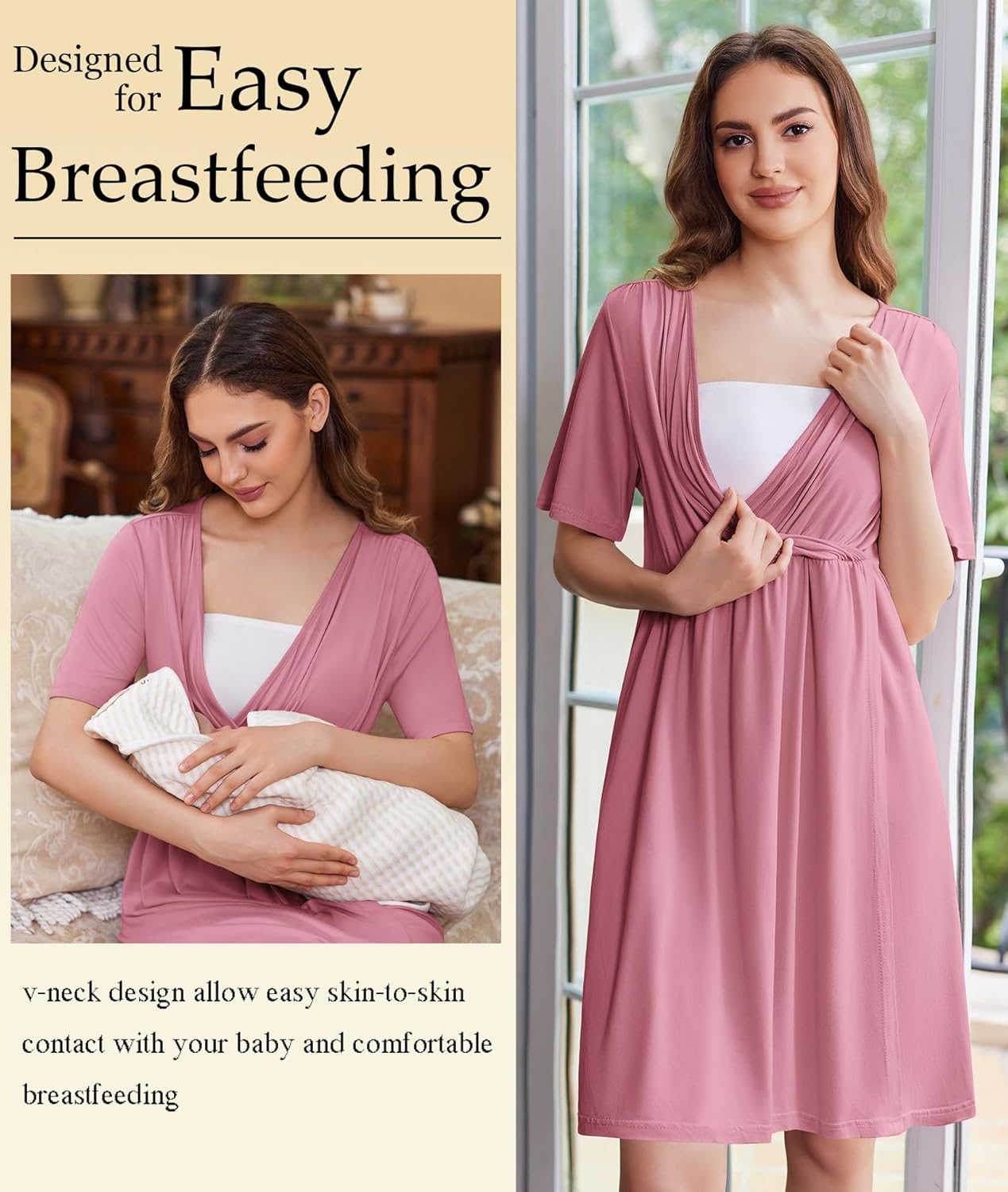Maternity Nursing Dress Nightgown