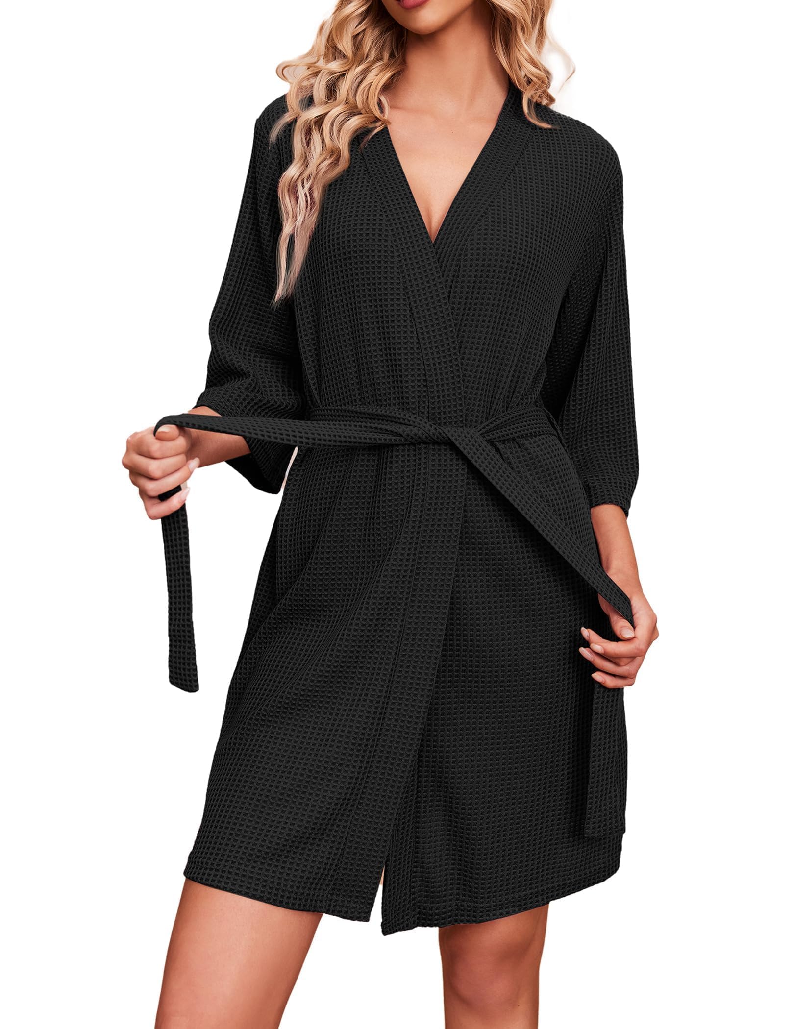 Soft Waffle Knit Dressing Gown Robe