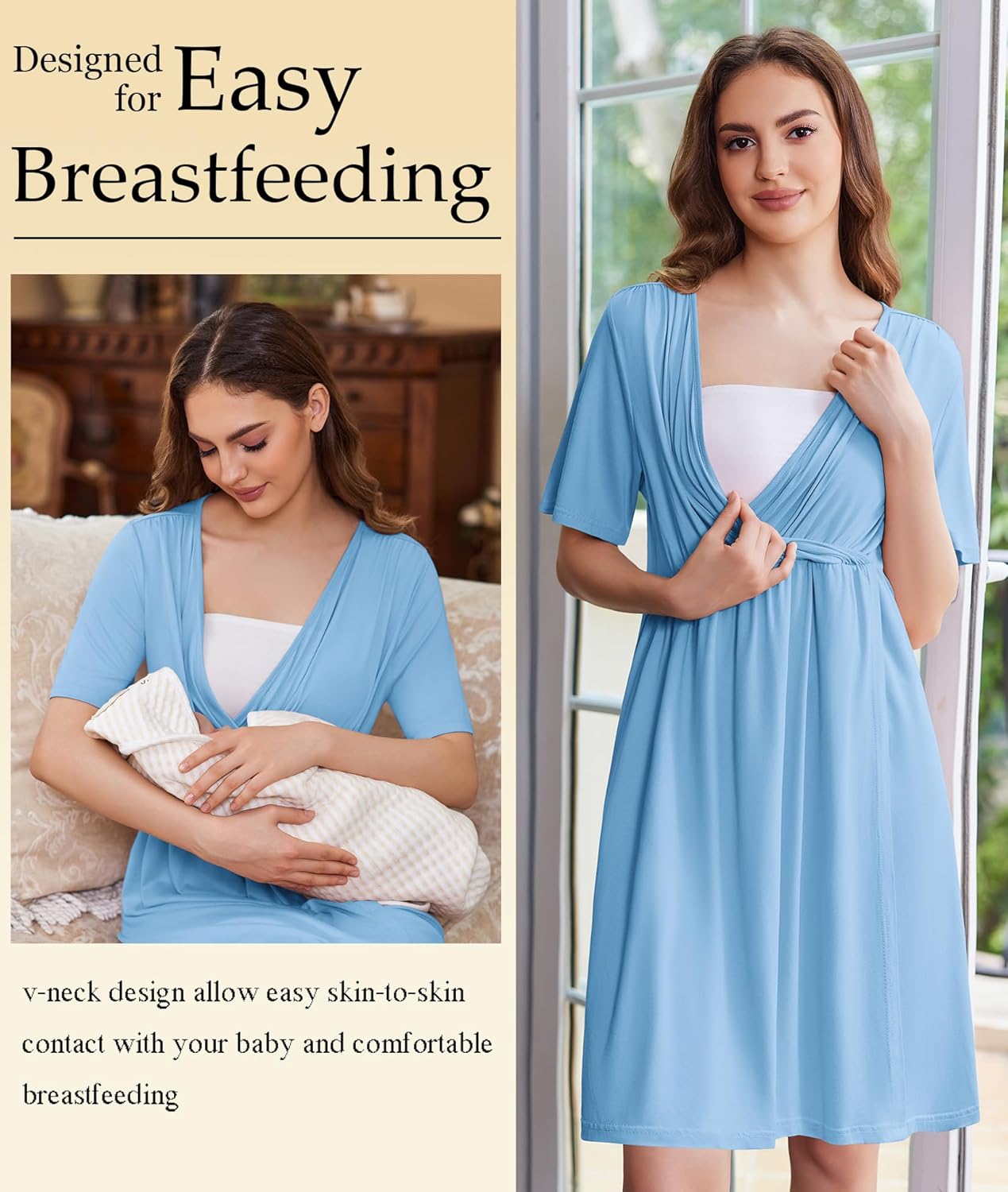 Maternity Nursing Dress Nightgown