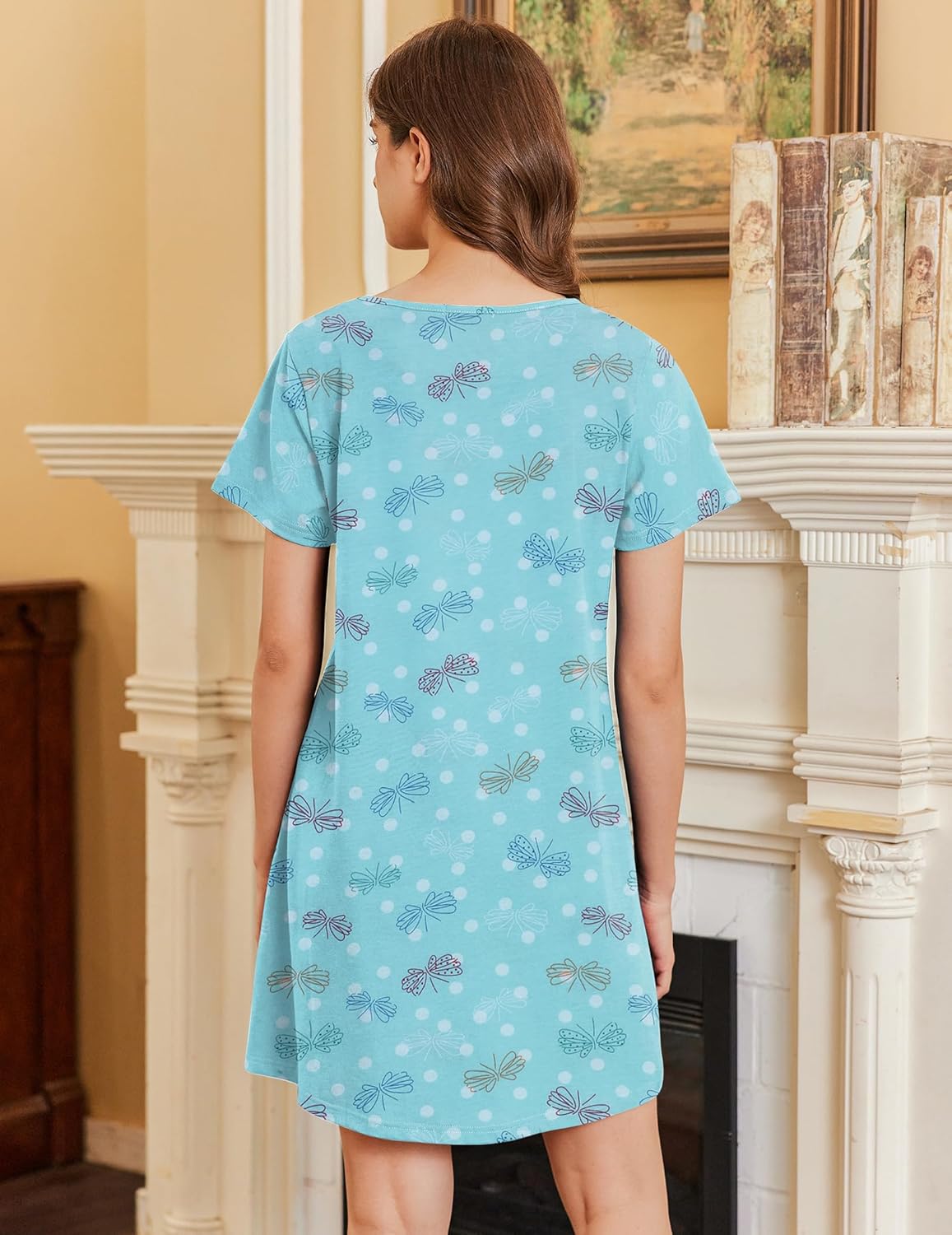 Cotton Short Sleeve Nightshirt T-shirt