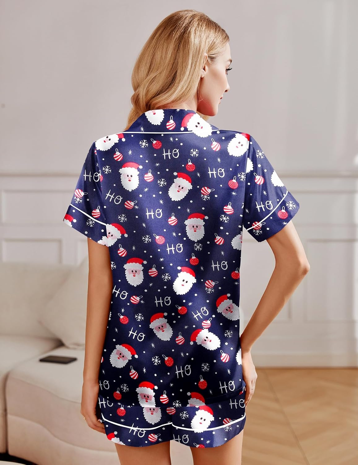 Ekouaer 2 Pack Pajama Sets Silk Satin Pj Lounge Set