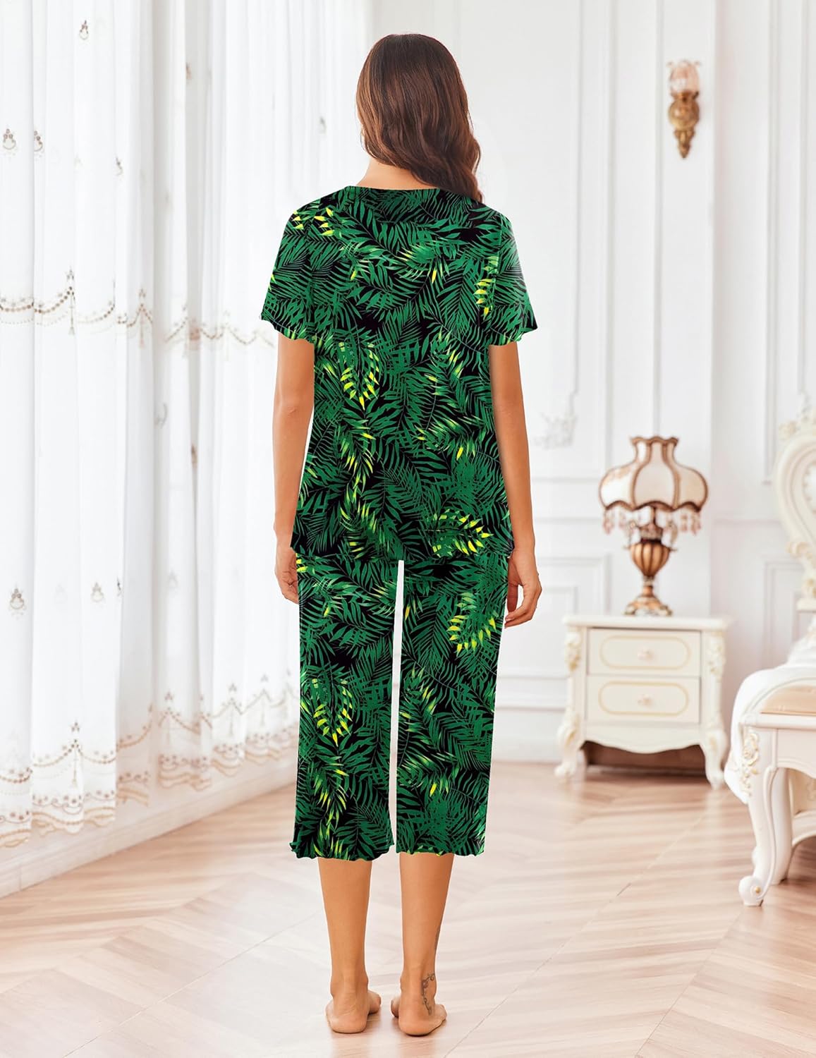 Ekouaer Short Sleeve 2 Piece Pajamas Set