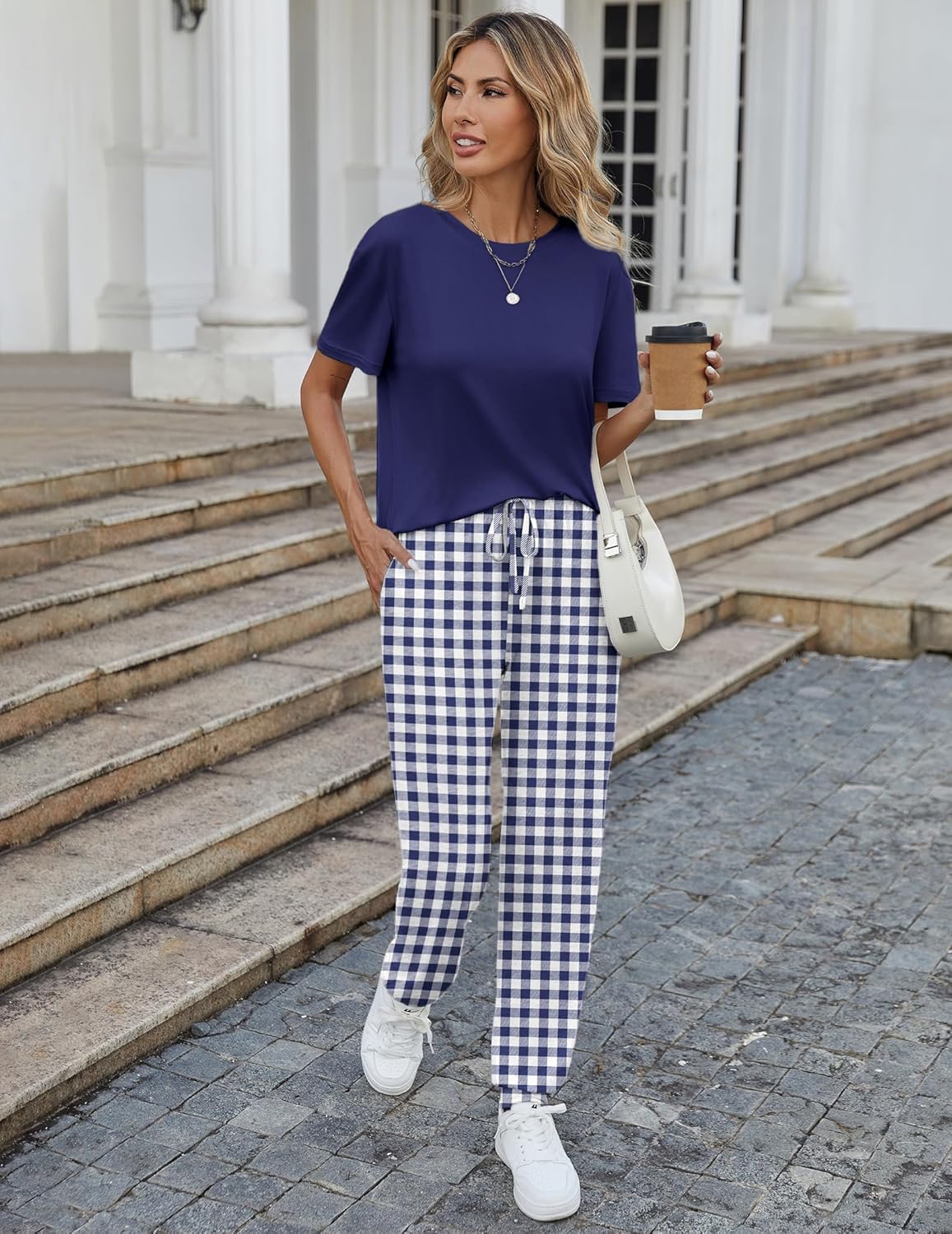 2 Pack Pajama Sets Short Sleeve Lounge Sets