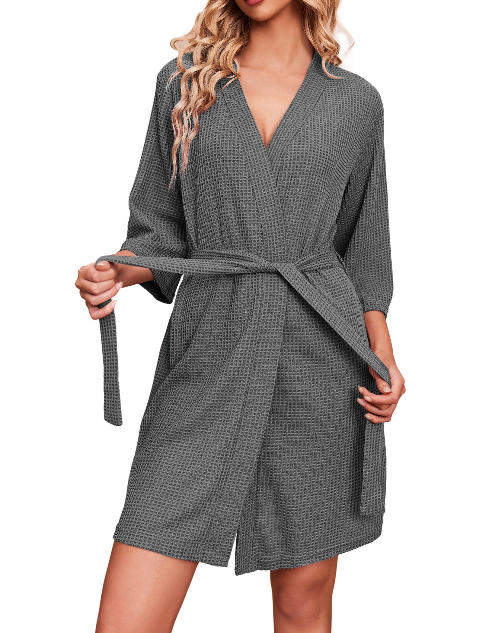 Soft Waffle Knit Dressing Gown Robe