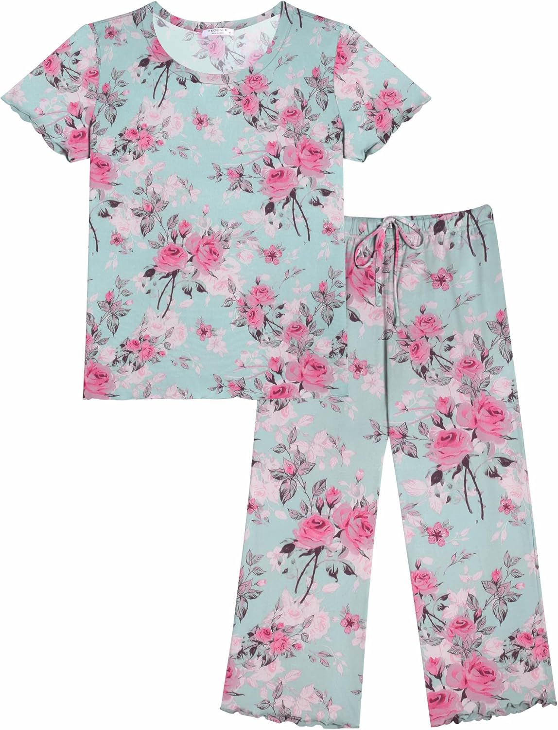 Ekouaer Short Sleeve 2 Piece Pajamas Set