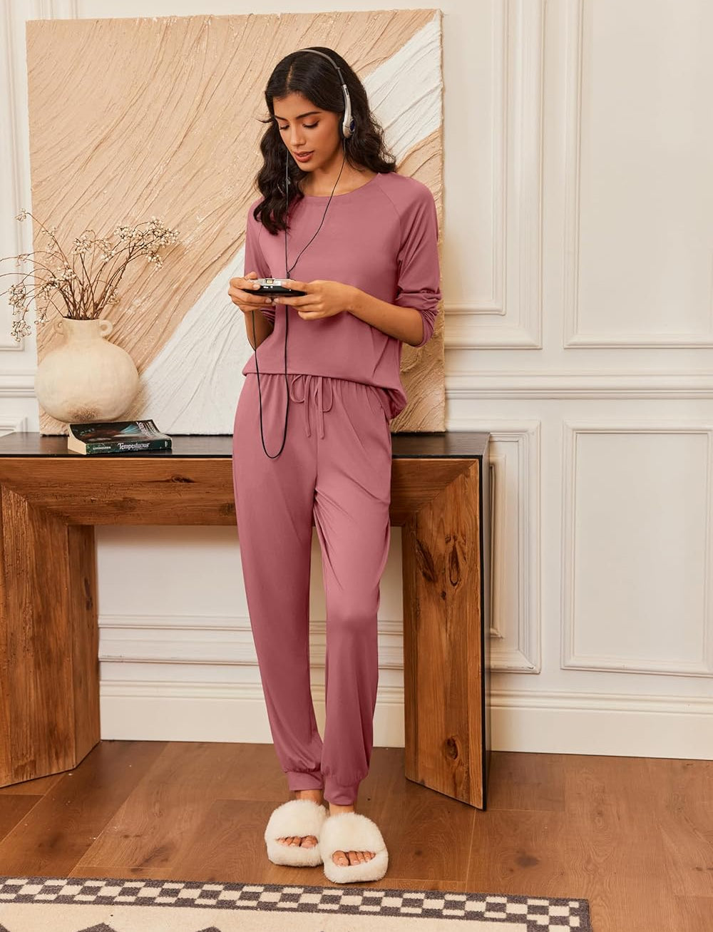 Long Sleeve Pj Set 2 Piece Soft Comfy Sleepwear