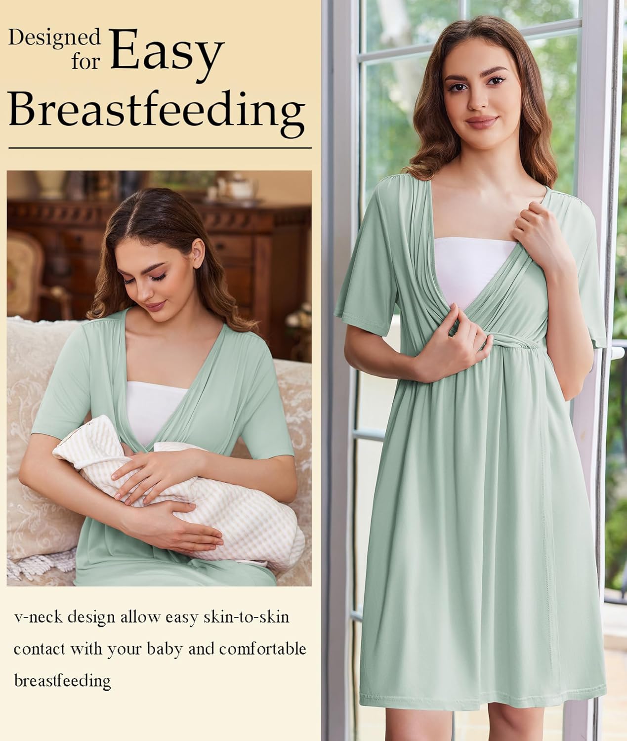 Maternity Nursing Dress Nightgown